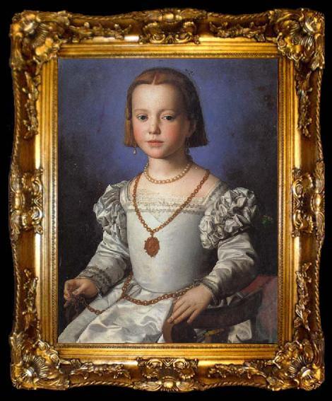 framed  Agnolo Bronzino Portrait of Bia, ta009-2
